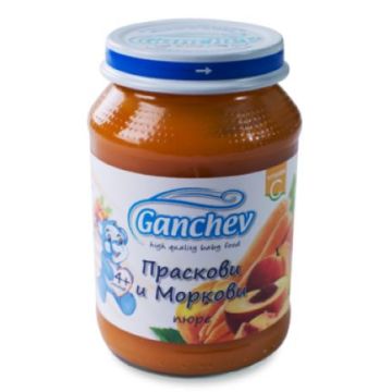 Ganchev Пюре праскови и моркови 4М+ 190 гр