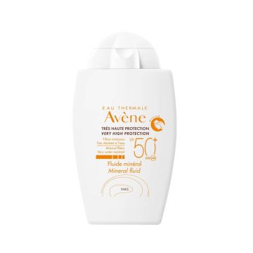 Avene Слънцезащитен минерален флуид за лице за чувствителна и нетолерантна кожа SPF50+ 40 мл
