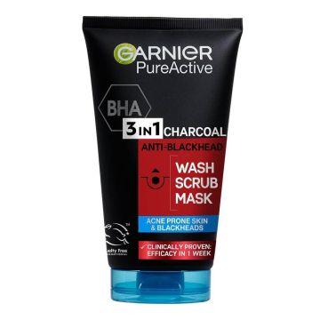 Garnier Pure Active 3в1 Почистваща гел-маска за лице с активен въглен 150 мл