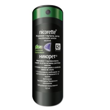 Nicorette Freshmint Spray Никорет Спрей за уста за отказване на цигари 1 мг/впръскване х 13,2 мл