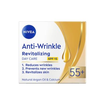 Nivea Anti-Wrinkle Plus Регенериращ дневен крем против бръчки 55+ 50 мл