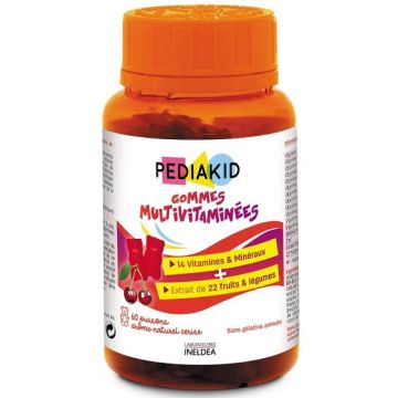 Pediakid Gommes Multivitaminees Дъвчащи мечета с мултивитамини х60 бр