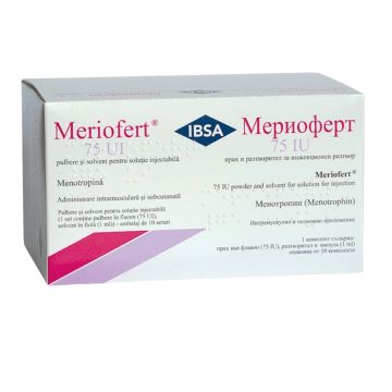 Мериоферт прах за инжекционен разтвор 75 IU х 10 флакона IBSA