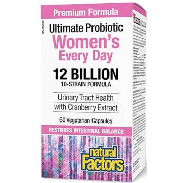 Natural Factors Women's Multi Probiotic Пробиотик за жени с червена боровинка 500 мг х 60 капсули