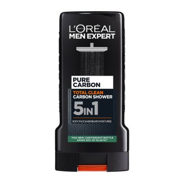 L’Oreal Men Expert Total Clean 5in1 Carbon Душ-гел за мъже 5в1 300 мл