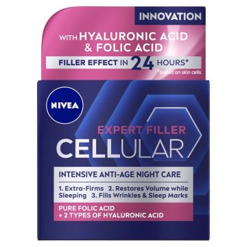 Nivea Cellular Filler + Firming Стягащ нощен крем за лице 50 мл