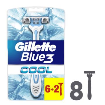 Gillette Blue 3 Plus Cool Еднократна самобръсначка х 6 + 2 бр