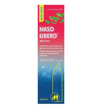 Naso Libero Хипертоничен назален спрей с ментол и хиалуронова киселина при ринит и синузит 100 мл Linea