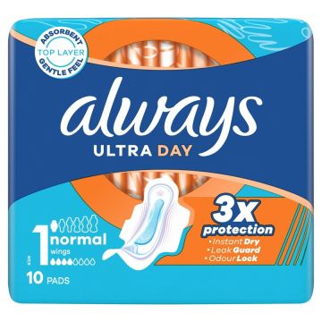 Always Ultra Day Дамски превръзки x10 бр