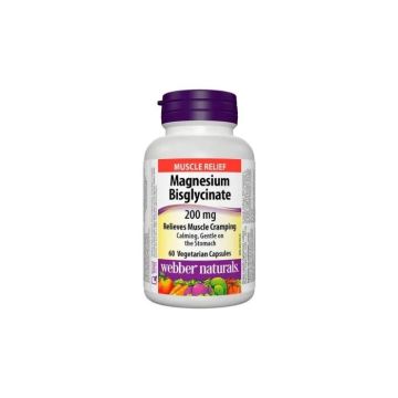 Webber Naturals Magnesium Bisglycinate Магнезий (бисглицинат) 200 мг x 60 V капсули