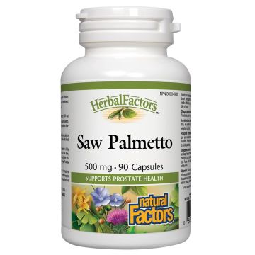 Natural Factors Saw Palmetto Сао Палмето при често и затруднено уриниране 500 мг х 90 капсули