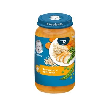 GERBER® Храна за бебета Фрикасе с пилешко пюре от 12-ия месец бурканче 250 гр