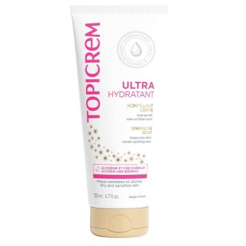 Topicrem Ultra Hydratant Sparkling Body Хидратираща емулсия за тяло с бляскав и златист ефект 200 мл