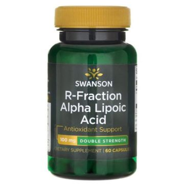 Swanson R-Fraction Alpha Lipoic Acid Двойна Сила Р-фракция Алфа-липоева Киселина х60 капсули