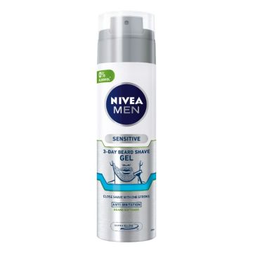 Nivea Men Sensitive 3-Day Beard Shave Гел за бръснене за чувствителна кожа 200 мл