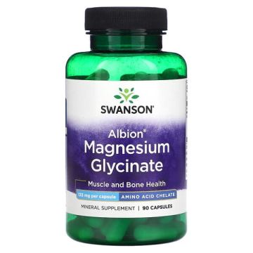 Swanson Chelated Magnesium Албион Хелатиран Магнезиев Глицинат х 90 капсули
