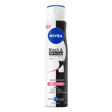 Nivea Black & White Invisible Clear Дезодорант спрей против изпотяване за жени 250 мл
