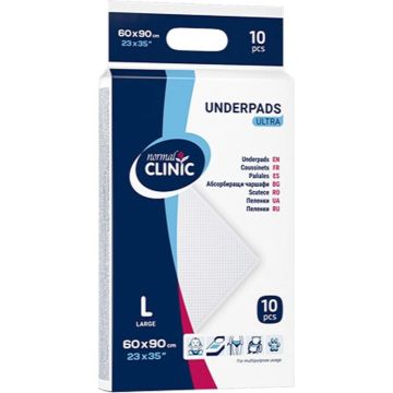 Normal Clinic Супер абсорбиращи чаршафи L 60х90 10 бр 