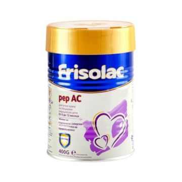 Frisolac Pep AC Адаптирано мляко за кърмачета с алергия към протеина на кравето мляко от 0 до 12 месеца 400 гр