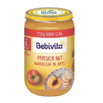 Bebivita Био пюре праскова с маракуя и ябълка без глутен 6М+ 250 гр
