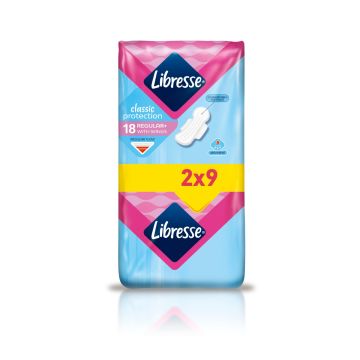 Libresse Classic Protection Regular+ Дамски превръзки с крилца 18 бр