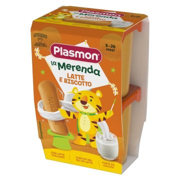 Plasmon Млечен десерт с бишкоти 6М+ 120 г х 2 бр