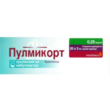 Пулмикорт Аерозол суспензия 0.25 мг/мл 20 дози х 2 мл Astra Zeneca
