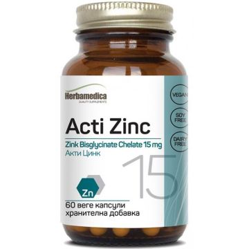 Herbamedica Acti Zinc Акти Цинк за нормално функциониране на имунната система х 60 капсули 