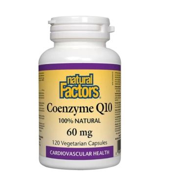 Natural Factors Coenzyme Q10 100% Natural Антиоксидант за енергия и нормална сърдечна функция 60 мг х 120 софтгел капсули