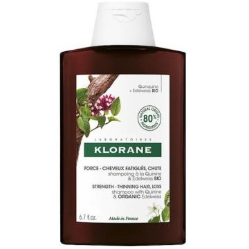 Klorane Заздравяващ и стимулиращ шампоан против косопад и оредяваща коса с хинин и органичен еделвайс 400 мл
