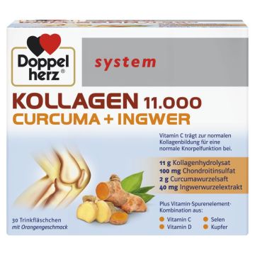 Doppelherz Допелхерц систем Collagen 11000 + Curcuma + Ingwer За здрави стави 25 мл x 30 флакона