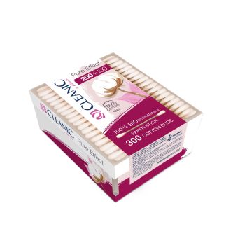 Cleanic Pure Effect Биоразградими клечки за уши х 300 броя, правоъгълна кутия