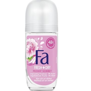 Fa Fresh & Dry Дезодорант рол-он против изпотяване с аромат на божур 50 мл 
