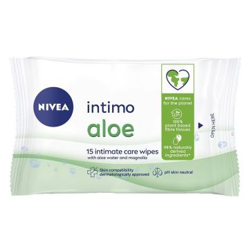 Nivea Intimo Water Интимни мокри кърпи с алое 15 бр