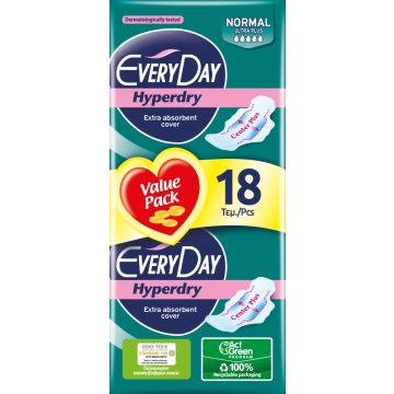 Everyday Hyperdry Normal Ultra Plus Дамски превръзки х 18 бр