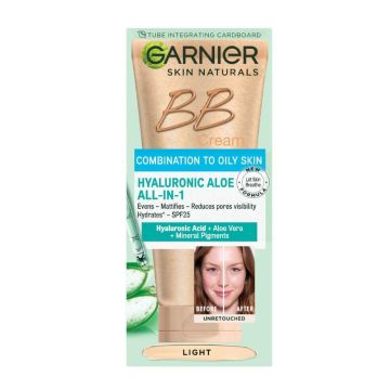 Garnier Skin Naturals Hyaluronic Aloe BB Крем за комбинирана до мазна кожа със светъл нюанс SPF25 50 мл