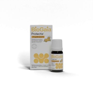 BioGaia Protectis Пробиотични капки за стомашно-чревно здраве и имунитет с витамин D за бебета и деца 5 мл