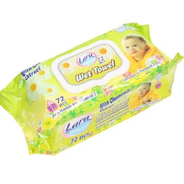 Lara Wet Towel Бебешки мокри кърпички с екстракт от лайка x72 бр