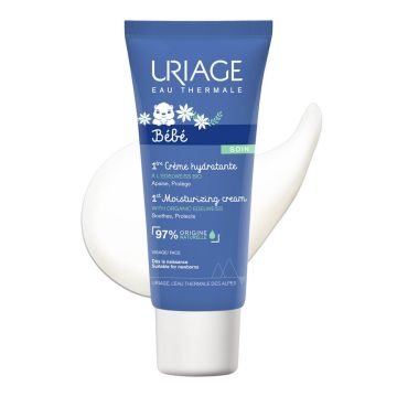 Uriage Bebe 1er Хидратиращ защитен крем за лице за бебета и деца с органичен еделвайс 40 мл