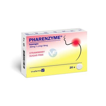 Pharenzyme с вкус на ягода x 20 таблетки за смучене Vivafarma