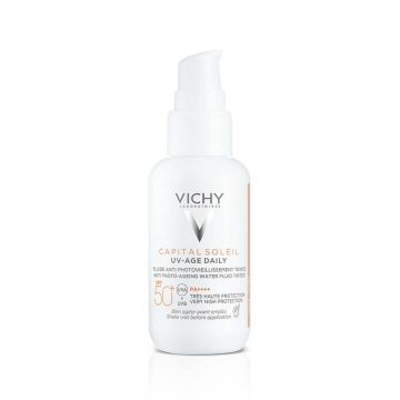 Vichy Capital Soleil UV-Age Слънцезащитен противостареещ тониран флуид SPF50+ 40 мл