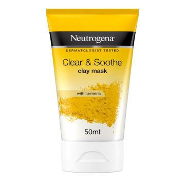 Neutrogena Clear & Soothe Почистваща и успокояваща маска за лице с глина и куркума 50 мл