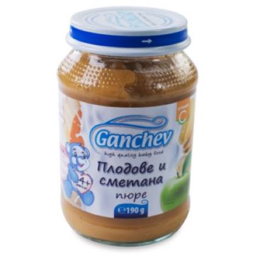 Ganchev Пюре плодове и сметана 4М+ 190 гр