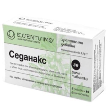 Essentisimo Седанакс при нервни изтощения и напрежение х30 таблетки