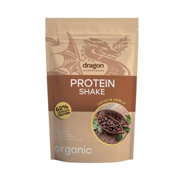 Био Протеинов шейк какао и ванилия с еритритол 500 гр Dragon Superfoods