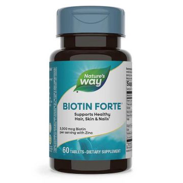 Nature’s Way Биотин Форте + Цинк х 60 дъвчащи таблетки