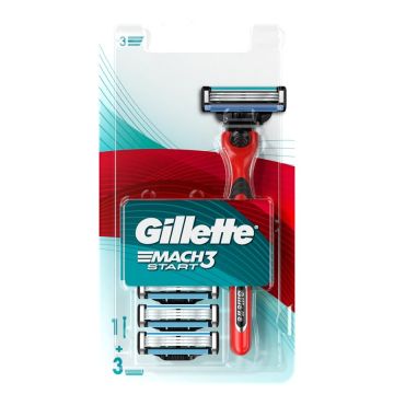 Gillette Mach3 Start Red Мъжка самобръсначка червена + резервни ножчета 1+3
