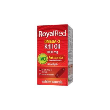 Webber Naturals Royal Red Omega-3 Krill Oil Омега-3 Крил масло 1000 мг x 30 софтгел капсули 