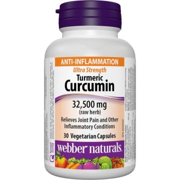Webber Naturals Куркума Турмерик Ultra Strength 32500 mg + Черен пипер x 30 V капсули