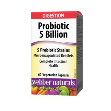 Webber Naturals Пробиотик 5 млрд. активни пробиотици 5 щама х60 веган капсули
